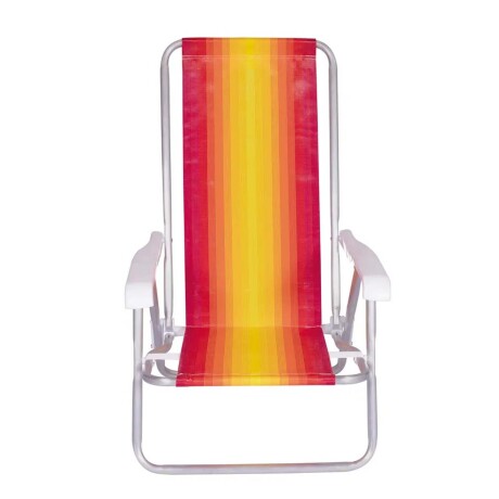 Reposera Silla Reclinable De Playa 4 Posiciones Aluminio Rojo/amarillo