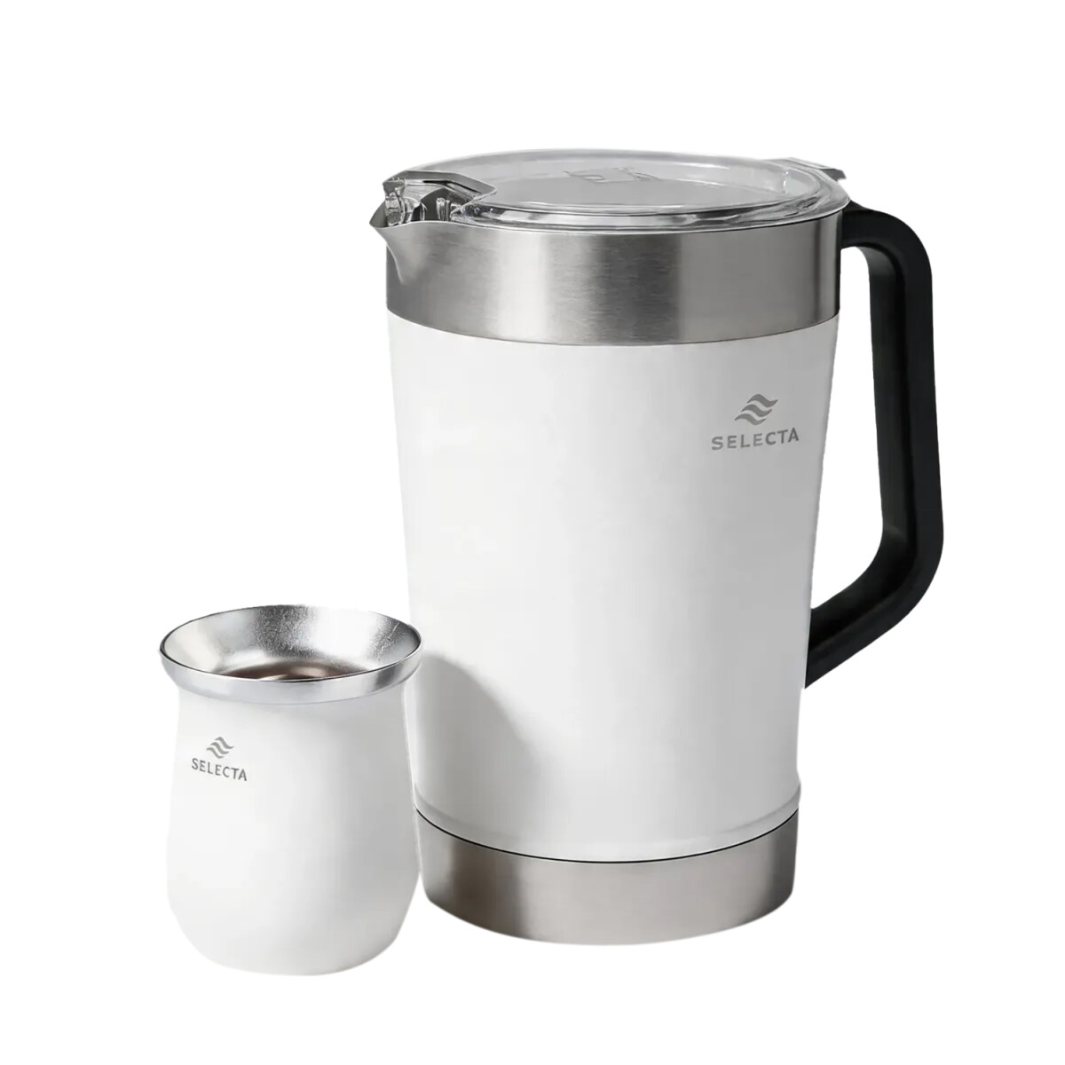 Set Jarra Térmica 1.9Lt + Mate 330Ml Acero Inox Doble Pared - Blanco 