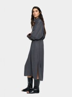 Vestido Midi Efecto Arrugado gris