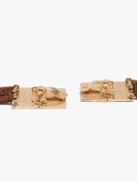 Pendientes Largos Cuentas De Vidrio marron