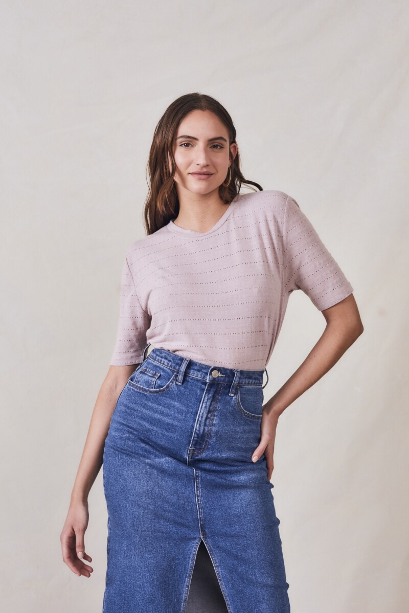 Remera Texturada Rosa