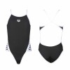 Malla De Entrenamiento Para Niña Arena Team Stripe Jr Super Fly Back One Piece Negro y Blanco