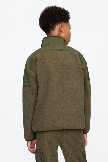 Buzo Cozy Niño Army Jacket Green