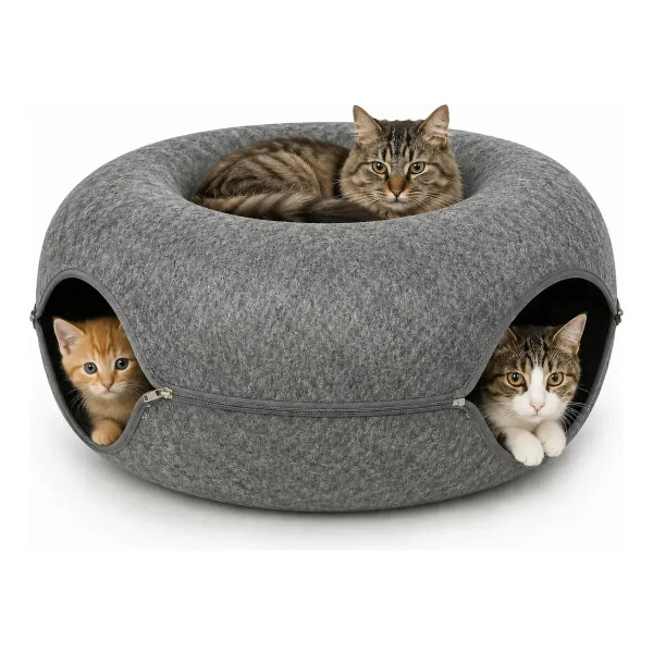 Cama Túnel Dona Grande Para Gatos Y Perros 2 En 1 Cama Túnel Dona Grande Para Gatos Y Perros 2 En 1