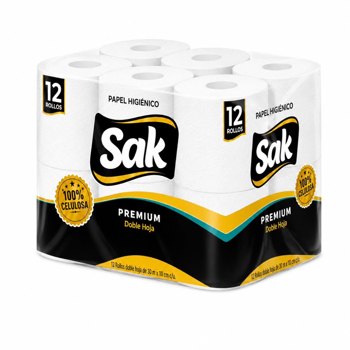 Papel higiénico SAK 30mts x 12 rollos doble hoja 