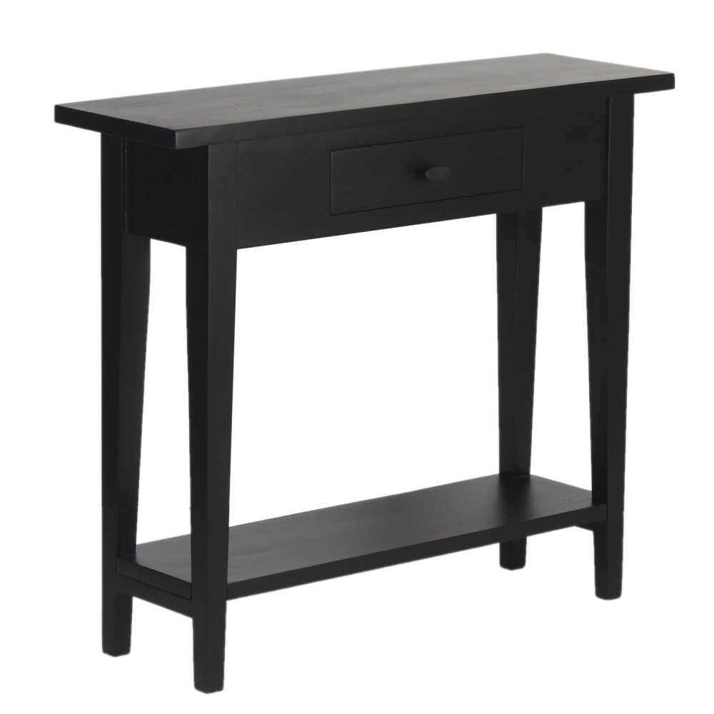 CONSOLA MDF-Y-MADERA NEGRO RETRO