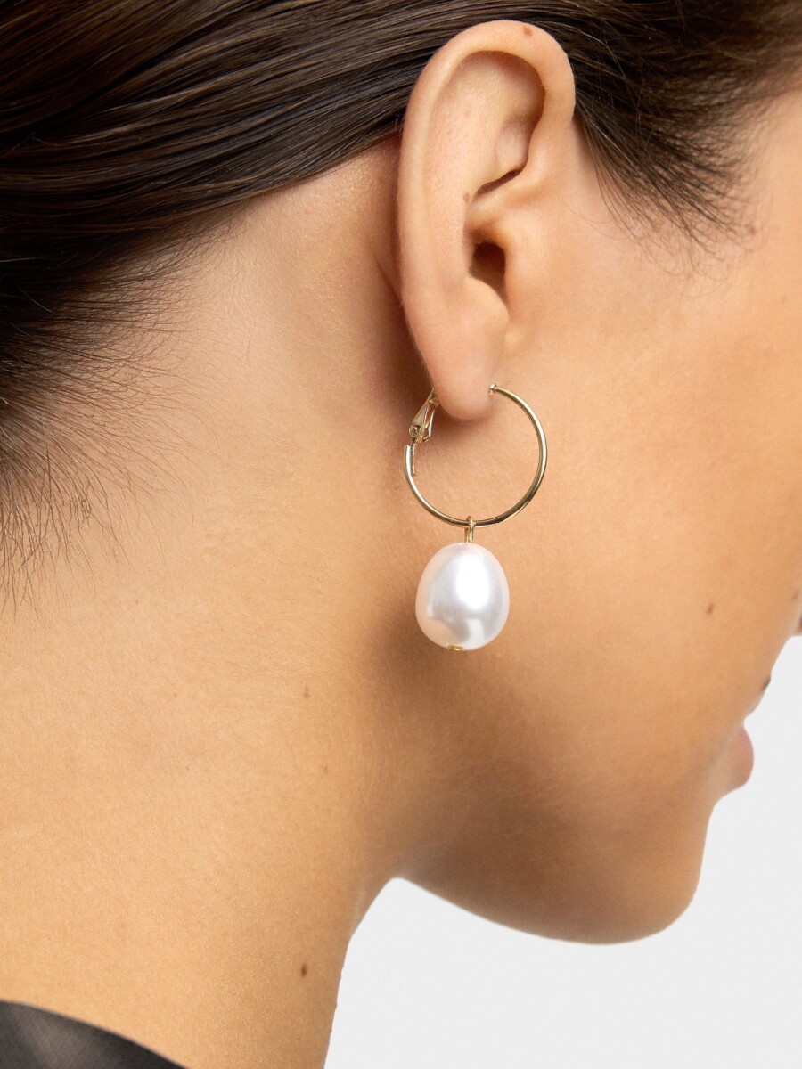 Aros Con Perlas blanco