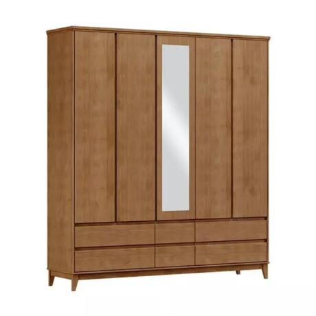 Ropero Prata 5 Puertas 6 Cajones Con Espejo Freijo 2814 Mdf Ropero Prata 5 Puertas 6 Cajones Con Espejo Freijo 2814 Mdf