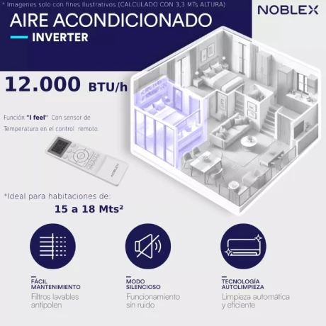 Aire Acondicionado Noblex Split Inverter 12000 BTU 001
