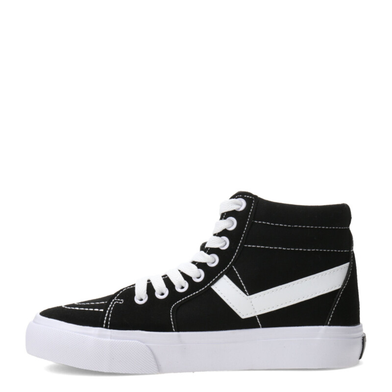 Botas de Mujer PONY Casual Lona Negro - Blanco