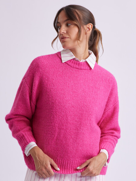 Buzo de punto básico Fucsia