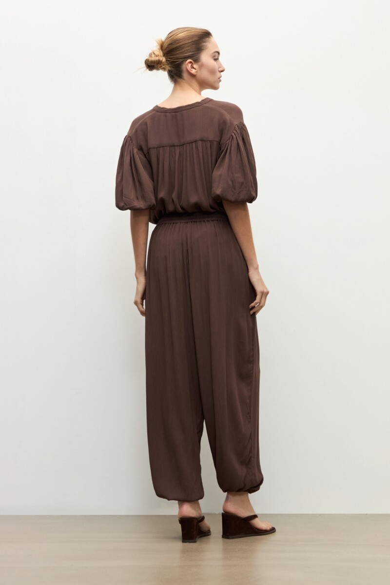 Pantalon abullonado chocolate