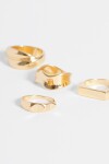 Set de anillos metal texturizado dorado
