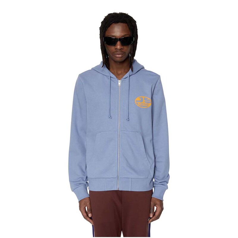 Poleron Diesel S-Ginn-Hood-Zip Hombre Light Blue