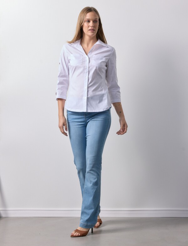 Camisa Detalle Manga BLANCO