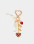 Bijouterie Vs Moño Llavero Y Bag Charm De Corazón - Dorado