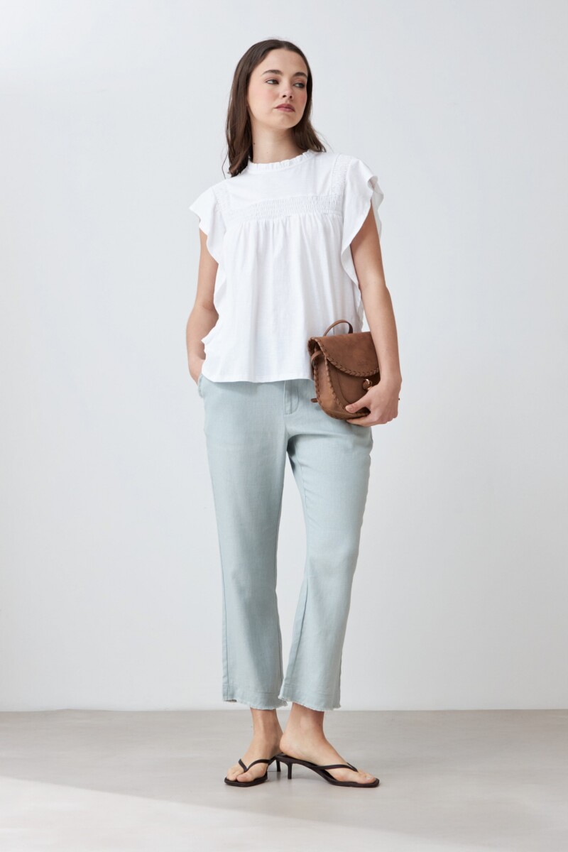 Top romántico con volados - blanco 