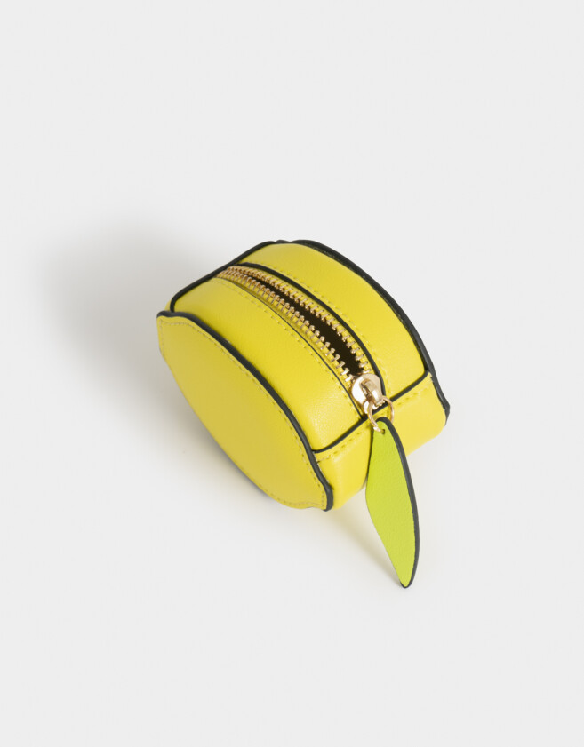 Monederos Estampados Monedero De Cuerina "limón" - Amarillo Medio