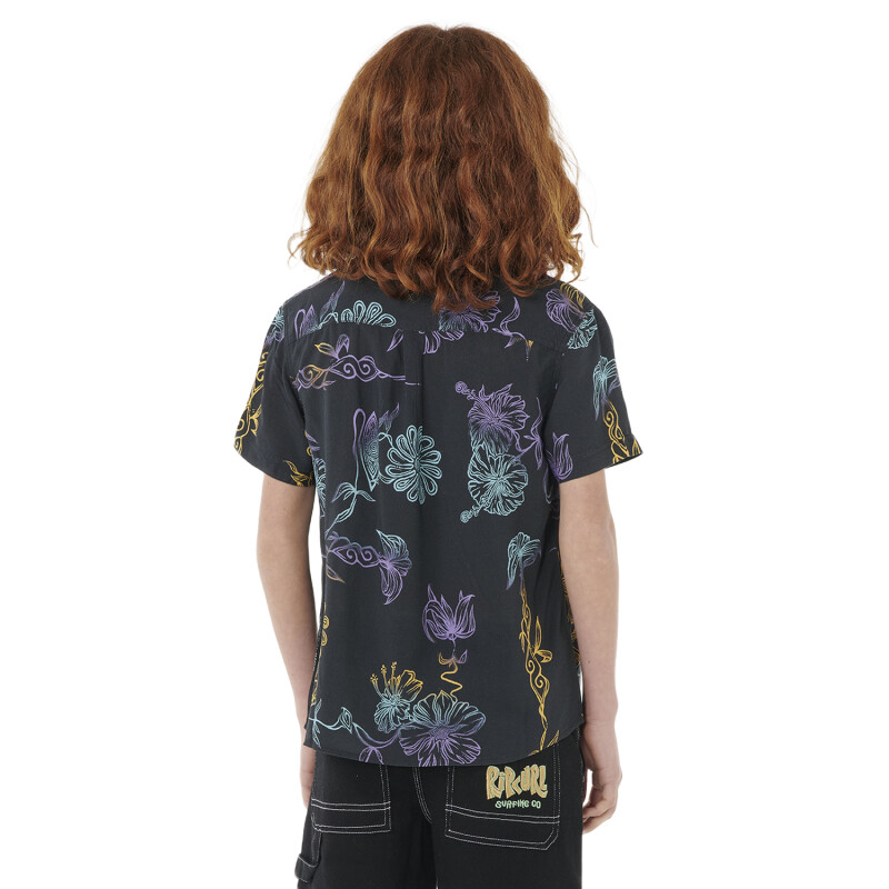 Camisa Rip Curl Tropic Daze Floral Niño - Negro Camisa Rip Curl Tropic Daze Floral Niño - Negro