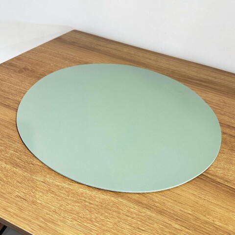 Individual Impermeable Circular Estampa Verde Pistacho