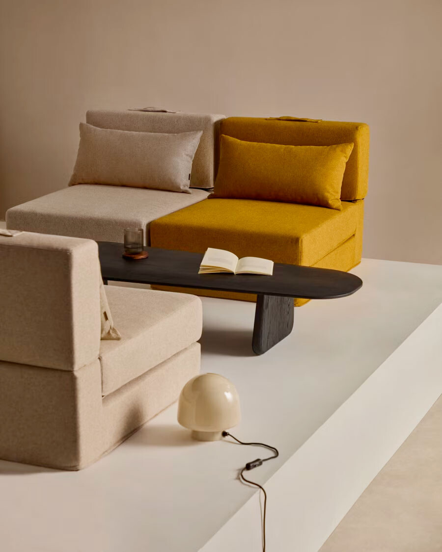 Puf cama convertible Arty mostaza 70 x 89 (200) cm Puf cama convertible Arty mostaza 70 x 89 (200) cm