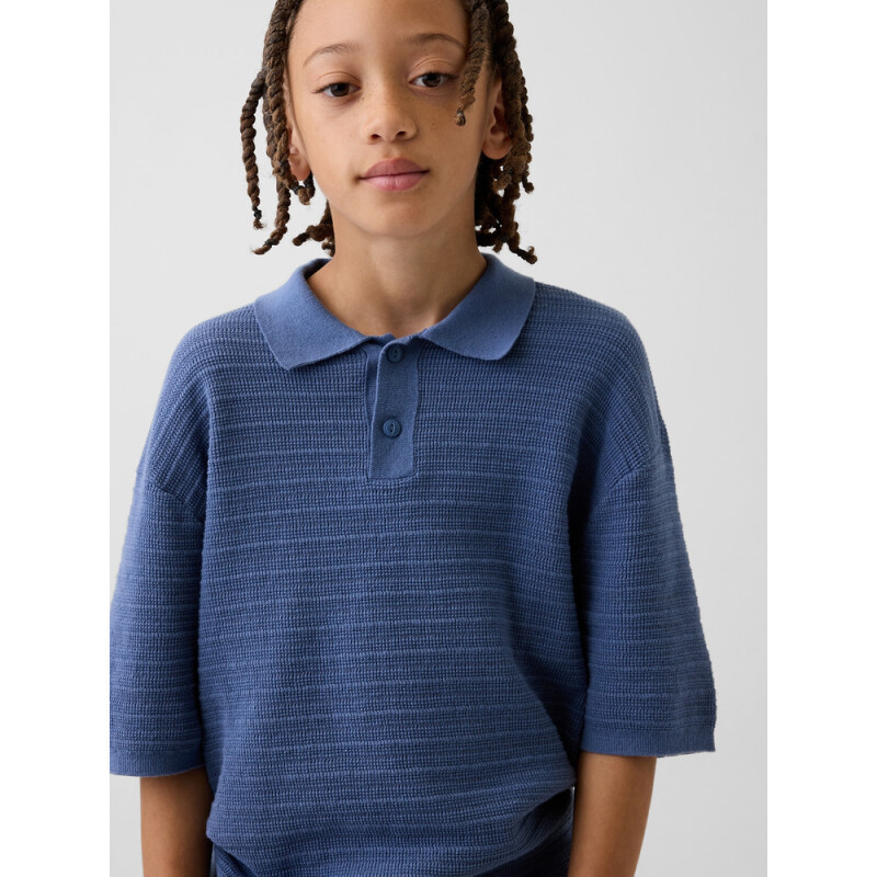 SS SWEATER POLO BAINBRIDGE BLUE