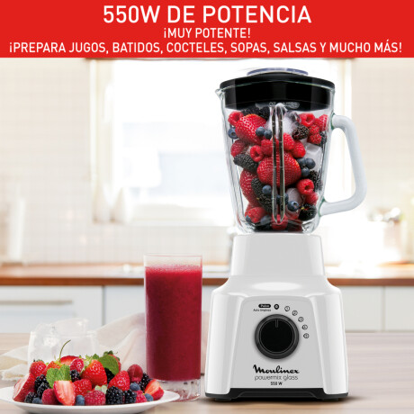 Licuadora con Jarra De Vidrio Moulinex Powermix, 5 Velocidades, color blanco. Licuadora con Jarra De Vidrio Moulinex Powermix, 5 Velocidades, color blanco.