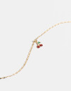 Cadena Corta con Dije Color Cadena Con Dije "cherrys" - Combinacion Multicolor