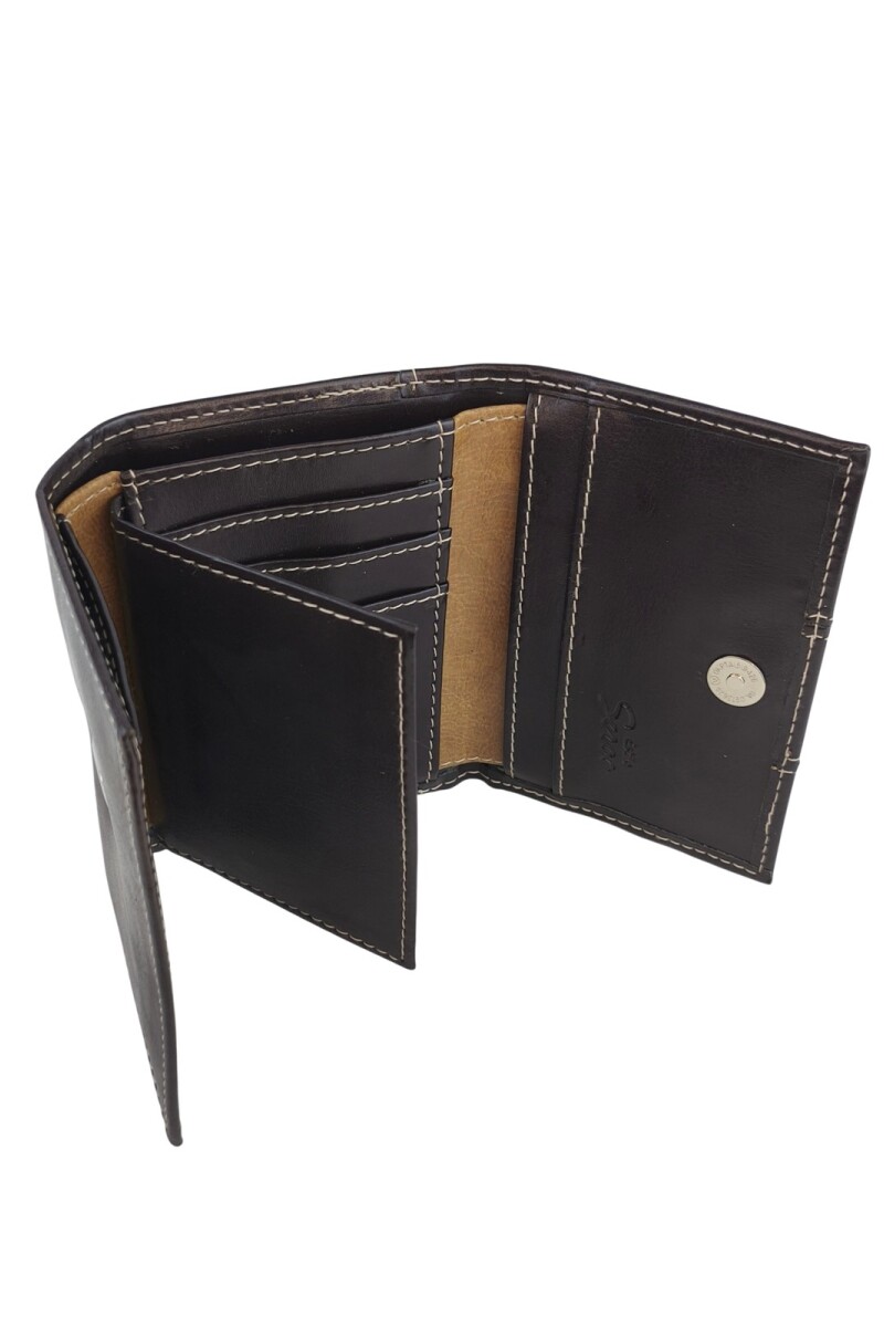 Billetera Dama Compacta con Perforaciones Marrón