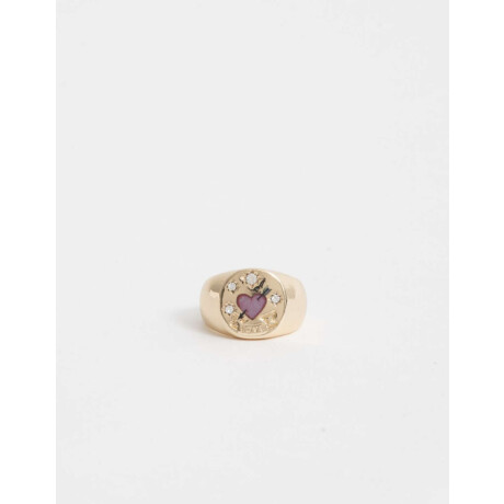 Anillo Con Corazón Dorado Dorado