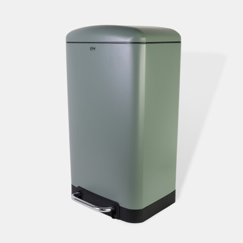 BASURERO METAL VERDE C/PEDAL 30L Unica