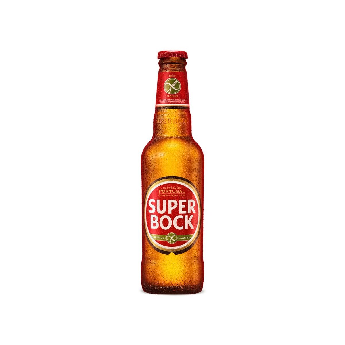 Cerveza premium lager Super Bock Bot 330cc 