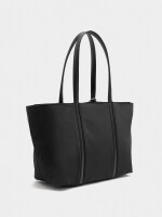 Bolso Shopper De Nylon Con Colgante negro