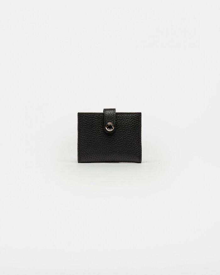 Billetera Sand En Cuero Graneado Negro