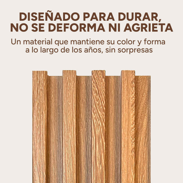 Pack x20 Wpc Simil Madera Wall Panel Lambrin 2.90x16.7 Color Marrón Madera 2