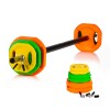 Set Barra Body Pump Fitness 2,5Kg +17,5Kg Discos Athletic Multicolor