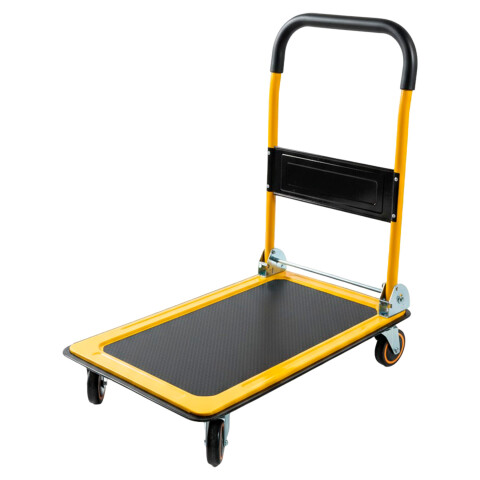 Carro Carrito Carga Plegable Plataforma Ruedas 150 Kg Color Amarillo Negro