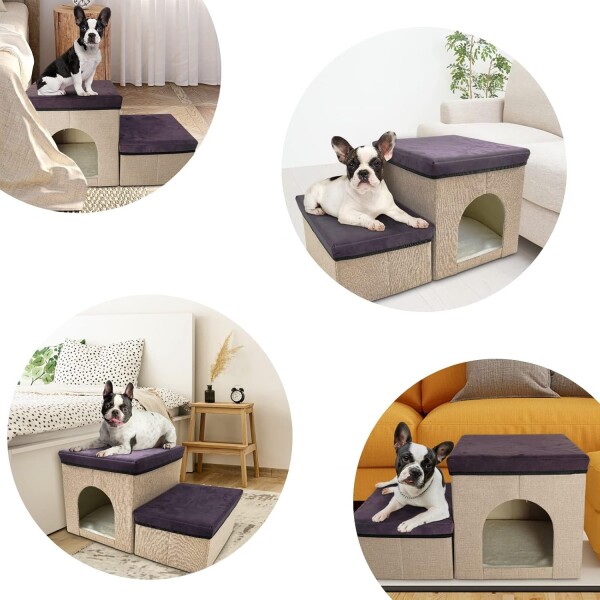 Cama Cucha Escalera Mascotas 2 Escalones Plegables Multiuso Cama Cucha Escalera Mascotas 2 Escalones Plegables Multiuso