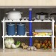 Estante Organizador Cocina 2 Niveles Ajustable Expendible Gris claro Estante Organizador Cocina 2 Niveles Ajustable Expendible Gris claro
