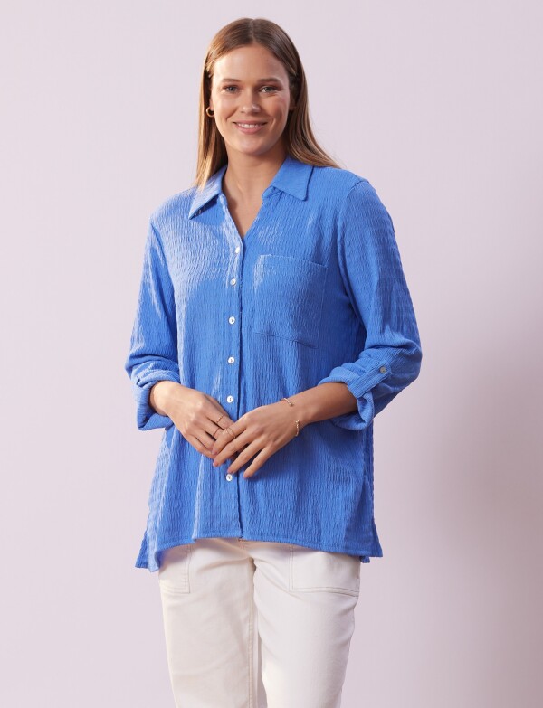 Camisa Solid CELESTE OSCURO