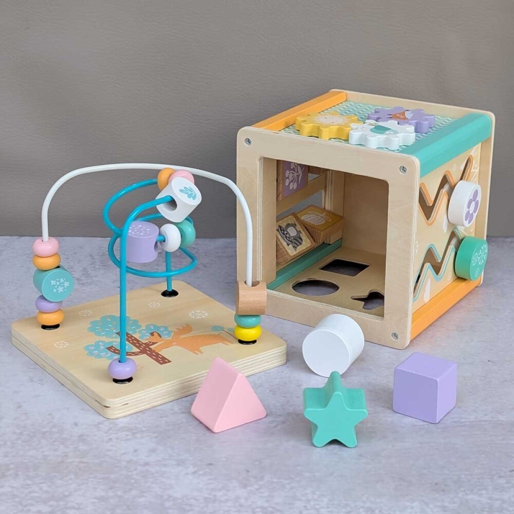 Cubo KABI 5 en 1 madera - colores pastel Cubo KABI 5 en 1 madera - colores pastel