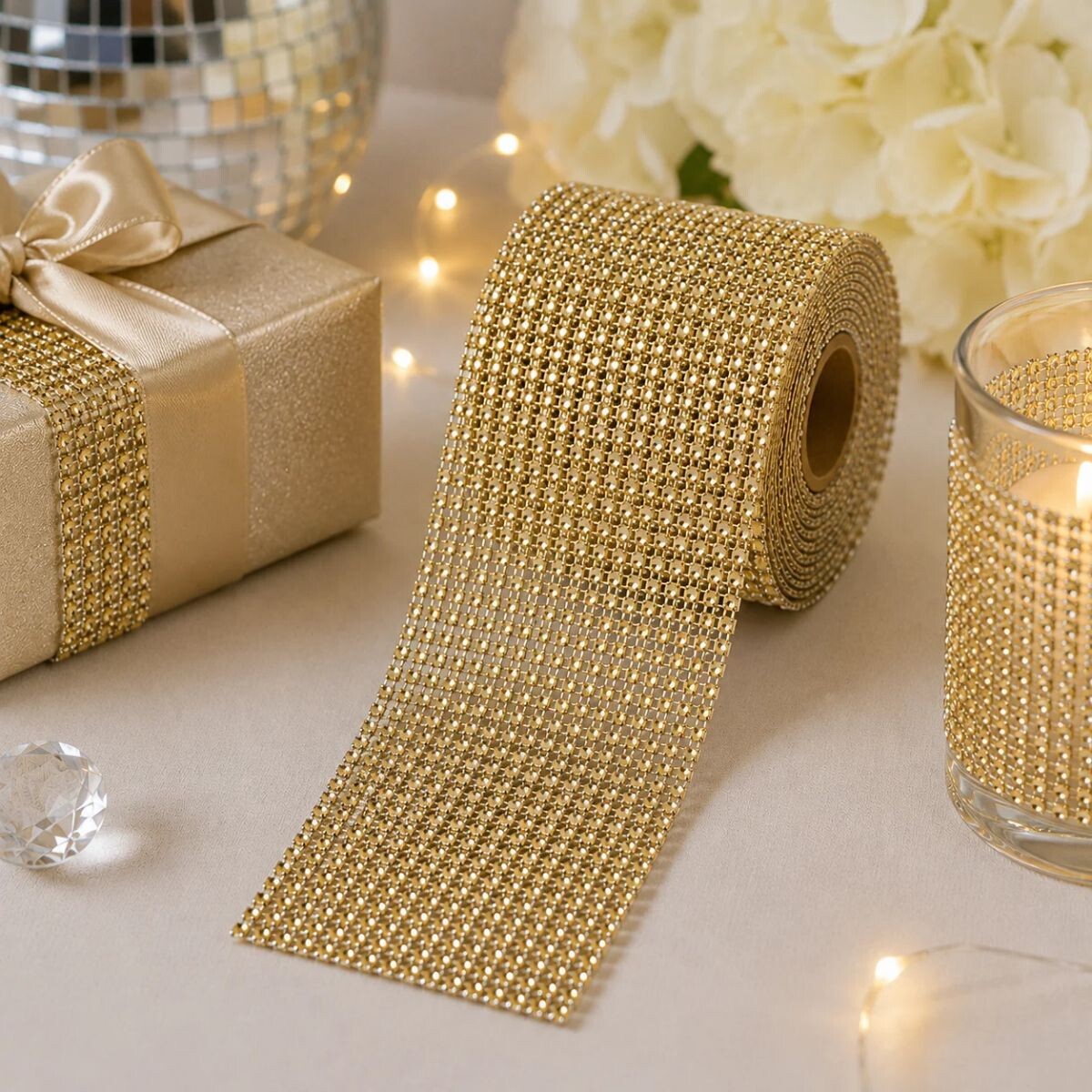 Cinta de Strass Pequeño - Dorado 
