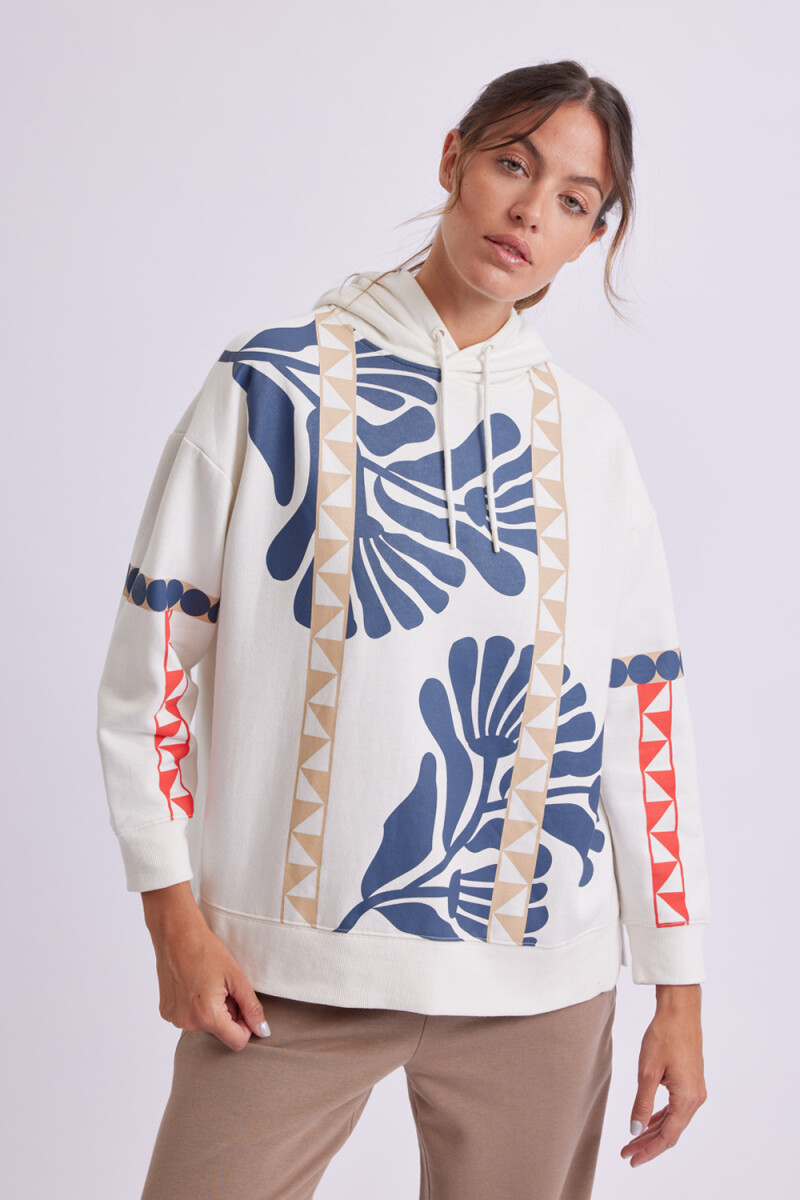 Canguro deportivo estampado abstracto Crudo