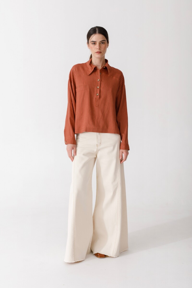 BLUSA POLO LINEN Rayas Terrac