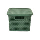 Caja simil rattan 2,5 Lts. (23x15,5x11cm) VERDE