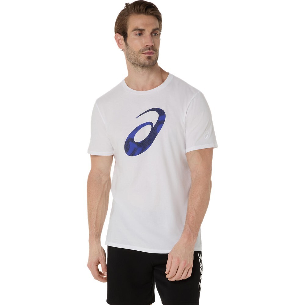 Spiral Logo Graphic Cotton Blend Tee Brilliant White