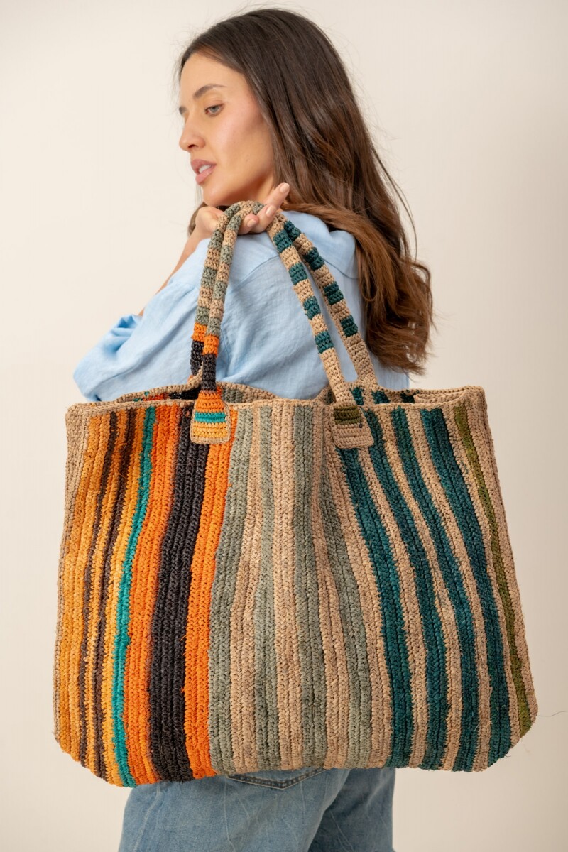 Bolso Cornelia - Rayas verdes y naranjas 