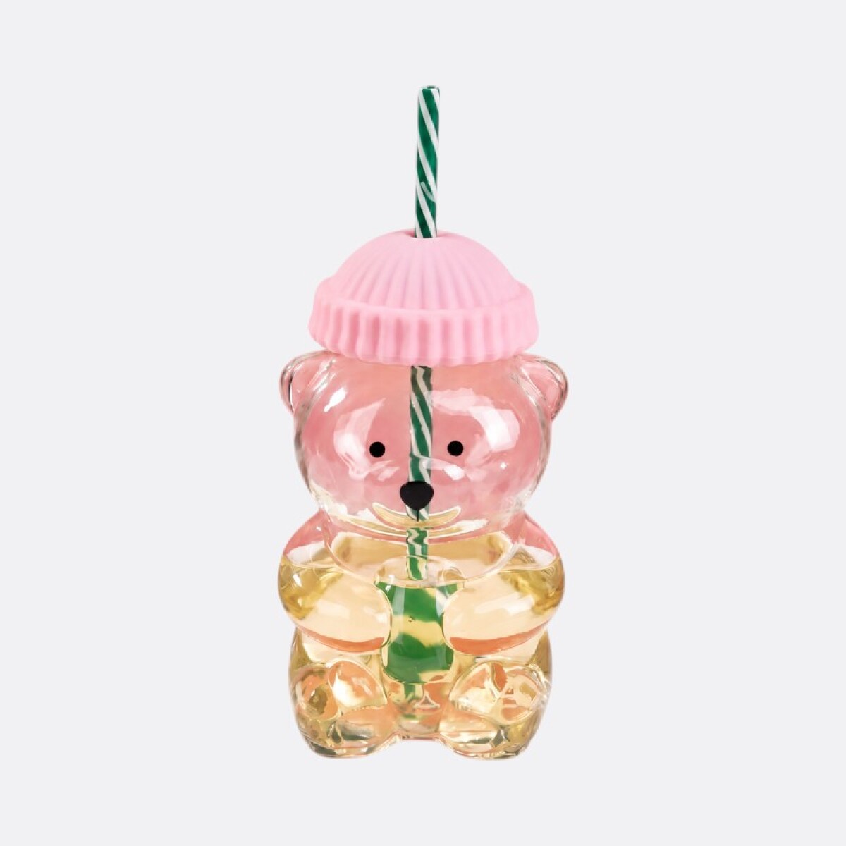 Vaso De Oso Con Tapa Y Sorbito - Rosa 
