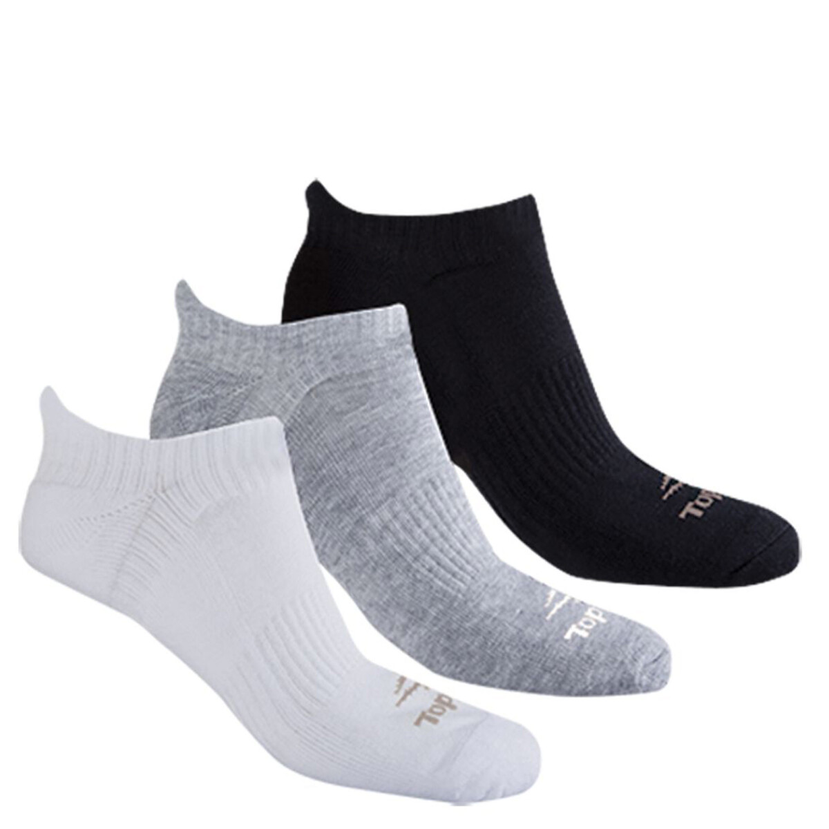 Medias de Mujer Topper x3 Invisibles - Blanco - Gris - Negro 