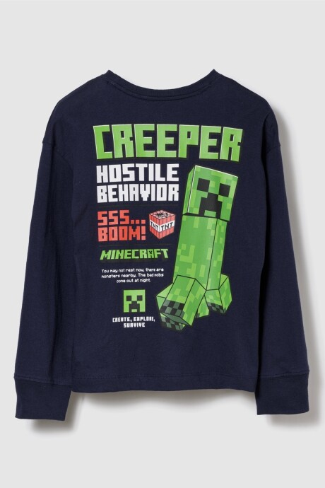Remera Minecraft Niño Tapestry Navy